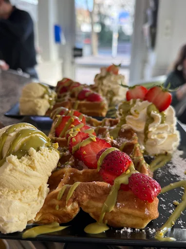 Waffel mit Eis